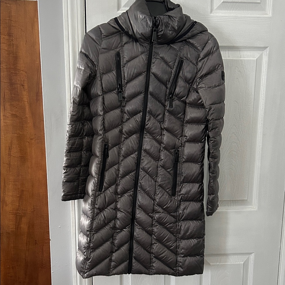 CK size XS lightweight Women's Quilted Hooded Jacket - Gray